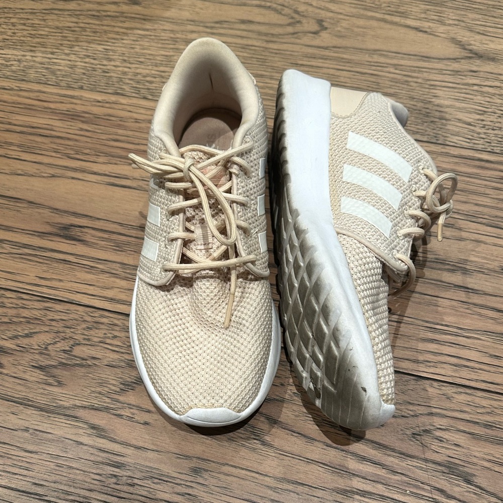 Adidas Cream Lace-Up Sneakers